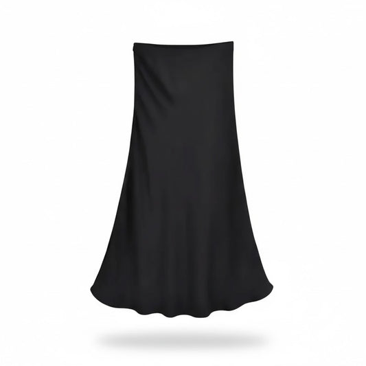Zwarte satijnen rok