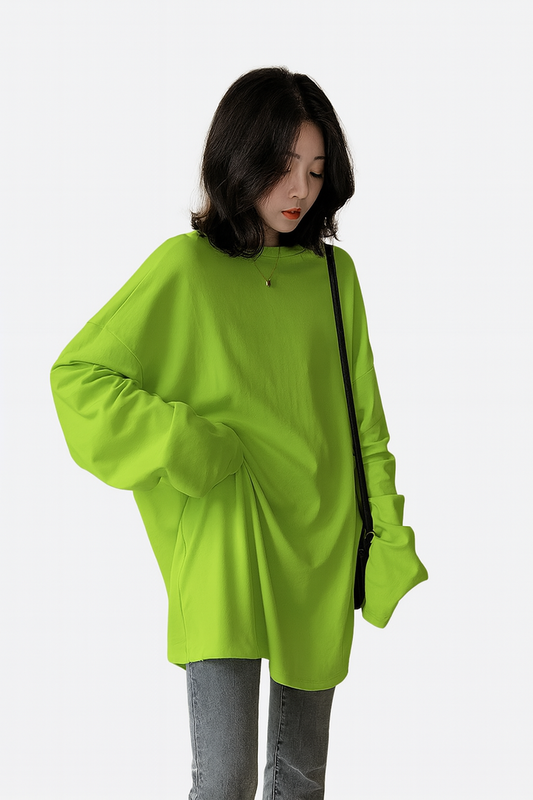 Close-up stof en details June longsleeve groen – Brunelle