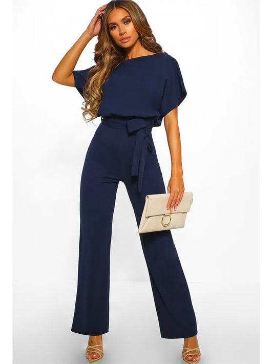 Vooraanzicht dames jumpsuit blauw – Brunelle